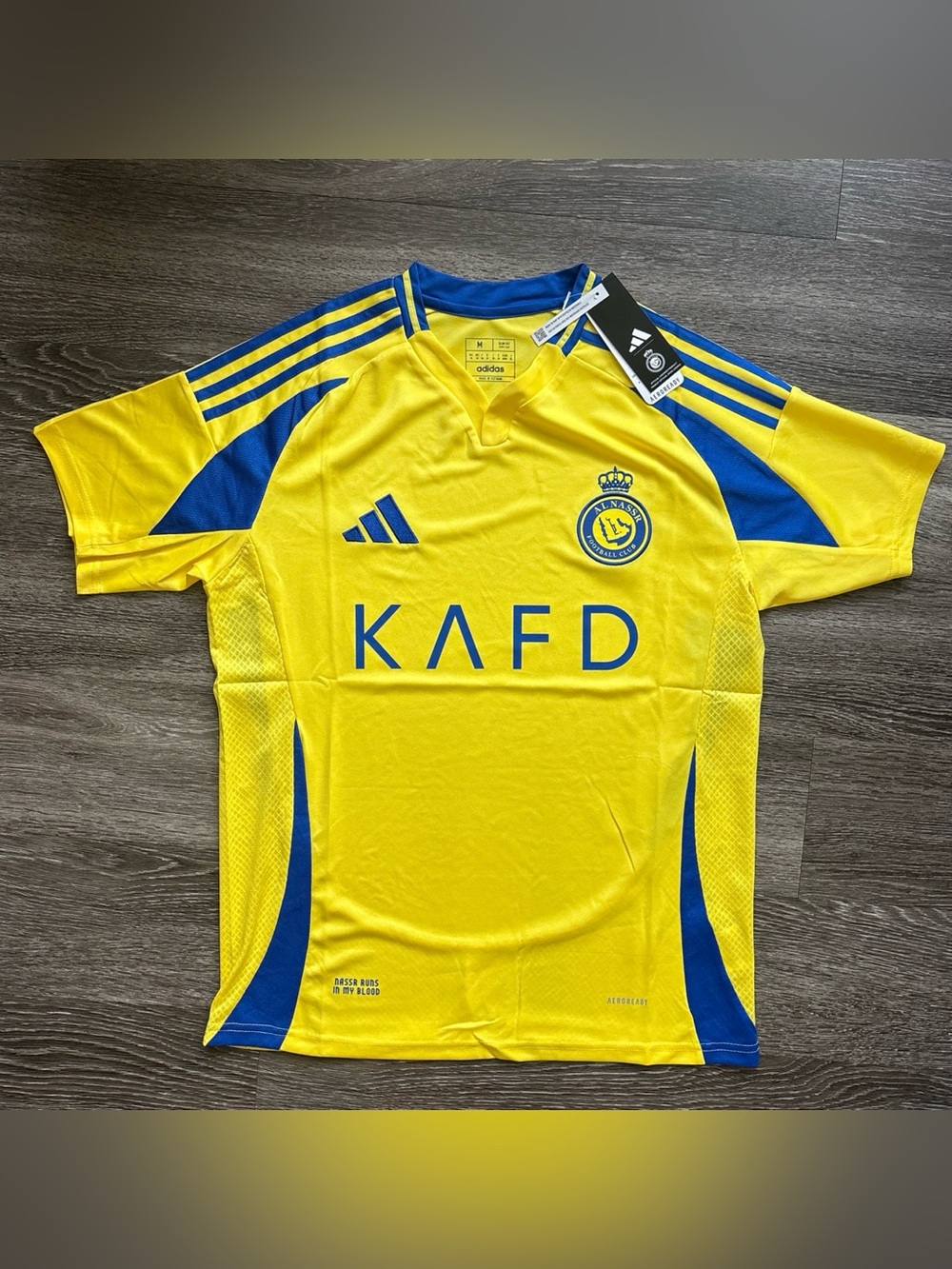 adidas Al Nassr Ronaldo Yellow and Blue Soccer Jersey Men’s Size Medium